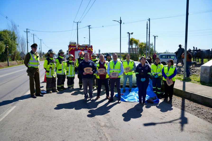 Con simulacro de accidente y lanzamiento de campaña preventiva, autoridades refuerzan llamado a la responsabilidad en Fiestas Patrias