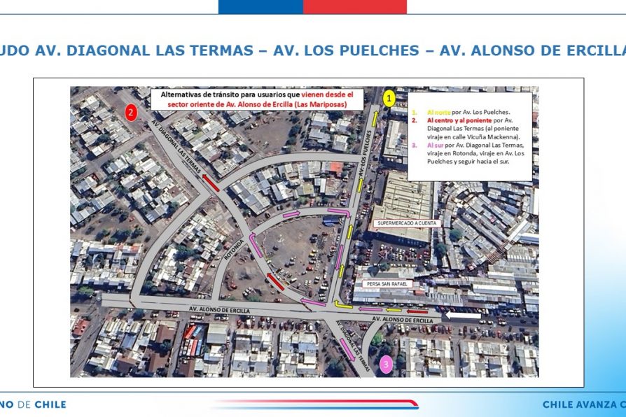 Obras Diagonal Las Termas: Adecuarán tránsito para optimizar flujo vehicular con miras a entrada masiva a clases